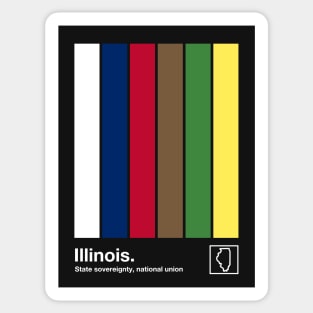 Illinois State Flag  // Original Minimalist Artwork Poster Design Sticker